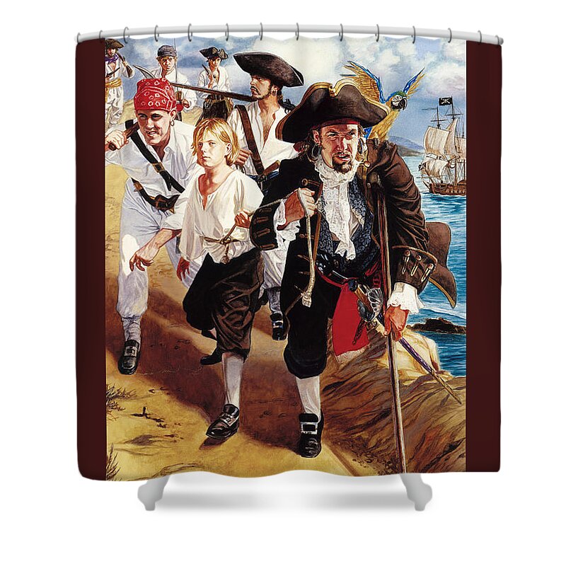 Treasure Island Shower Curtain featuring the painting Treasure Island by Patrick Whelan