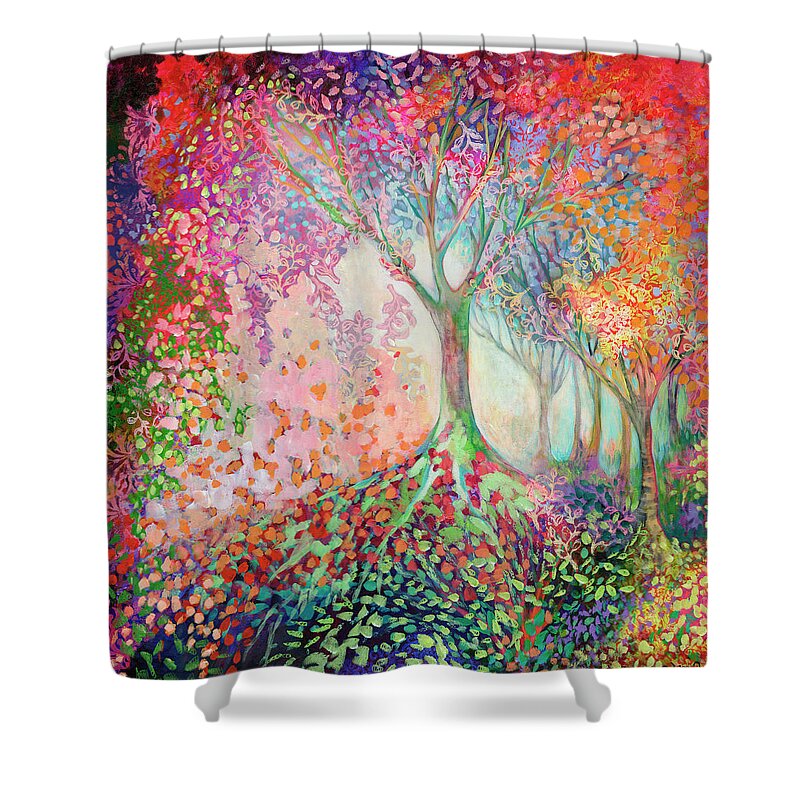 Tree Shower Curtain featuring the painting Tree of Celebration by Jennifer Lommers