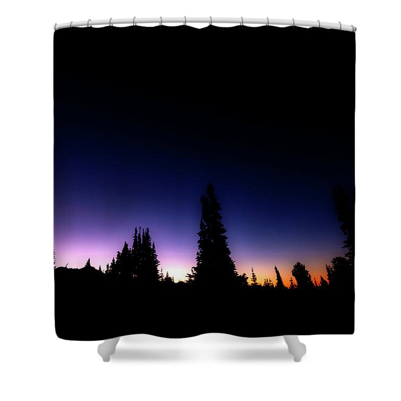 Tree Shower Curtain featuring the photograph Tree Silhouette Sunrise by Pelo Blanco Photo