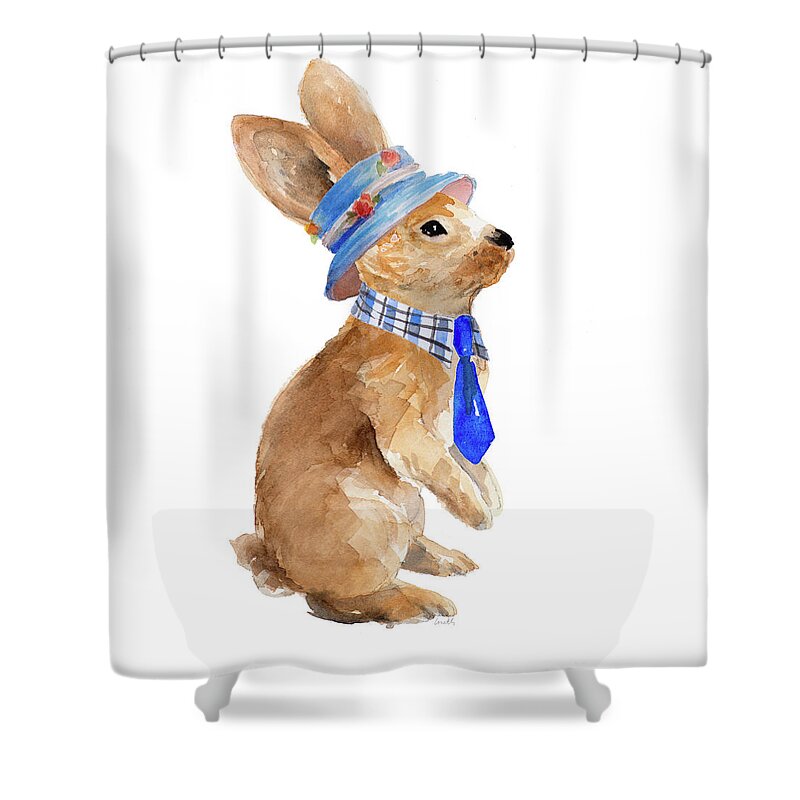 Trendy Shower Curtain featuring the painting Trendy Meadow Buddy I (tie) by Lanie Loreth