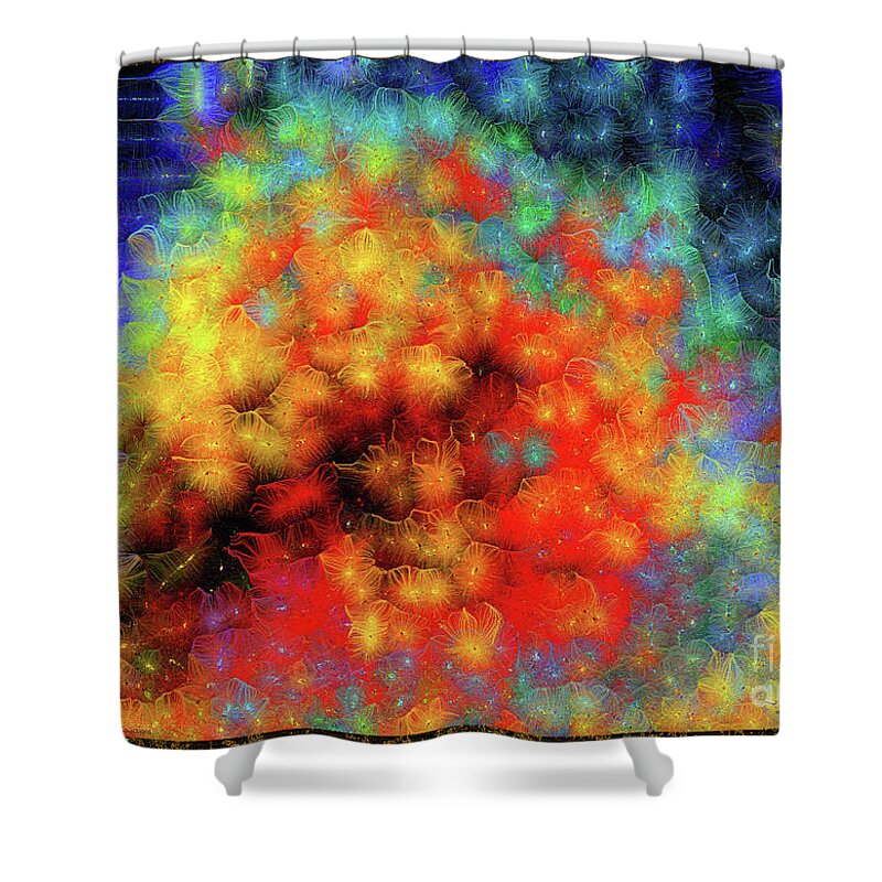 Euphoria Shower Curtain featuring the mixed media Triumphant Rebirth of an Original Mind Number 1 by Aberjhani