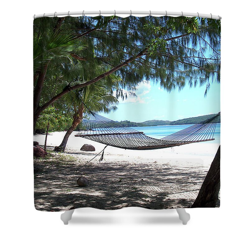 Fiji Shower Curtain featuring the photograph Tropical afternoon R and R by Leslie Struxness
