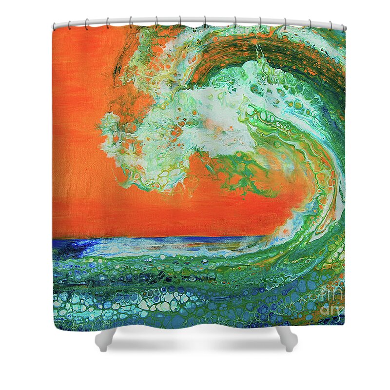 Seascape Shower Curtain featuring the painting Tropical Wave by Jeanette French