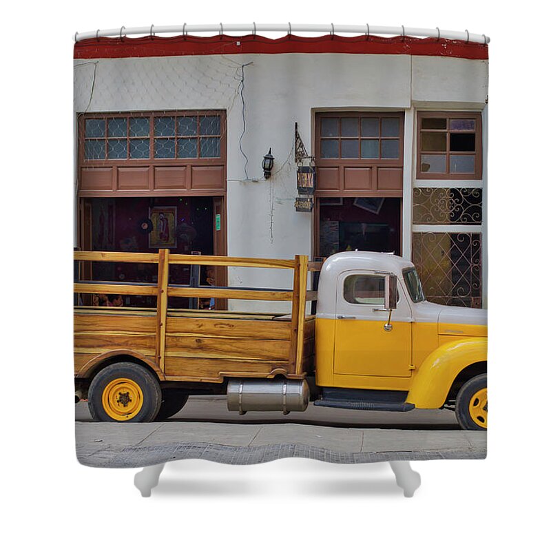 Cuba Shower Curtain featuring the photograph Truck, Cuban and Cooker by Paul Rebmann