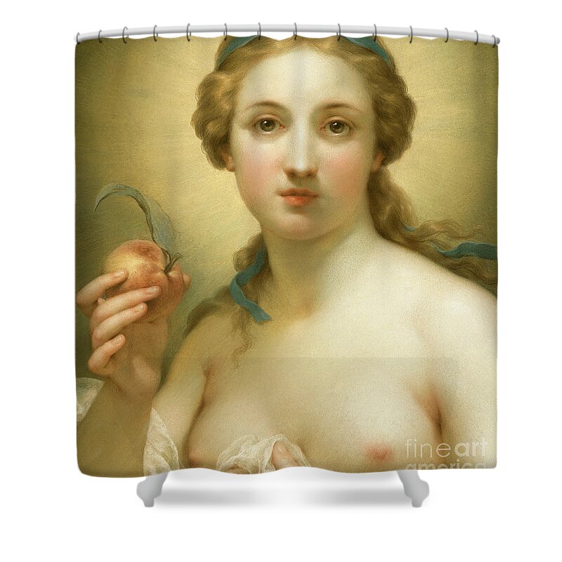 Mengs Shower Curtain featuring the pastel Truth, 1756 Detail by Anton Raphael Mengs