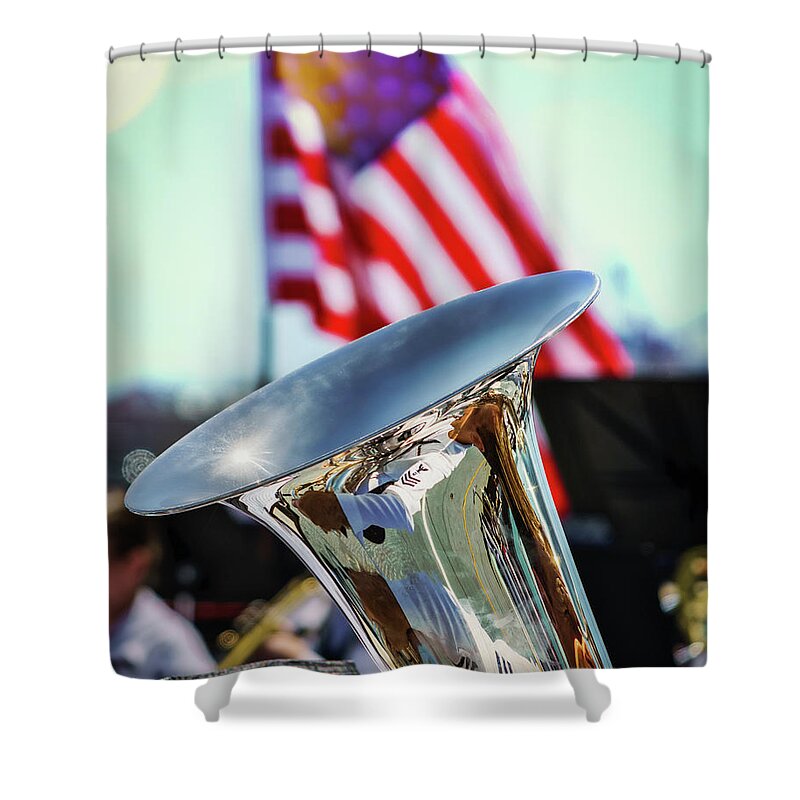 Acoustic Shower Curtain featuring the photograph Tuba by Bill Chizek