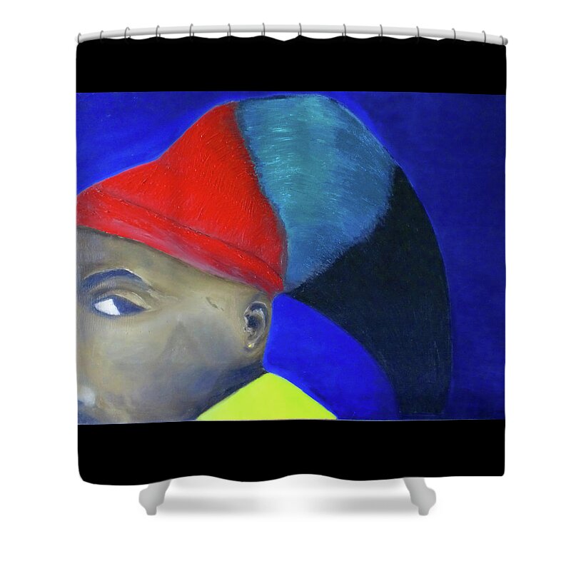 African-american Shower Curtain featuring the painting Tupac by Sylvan Rogers