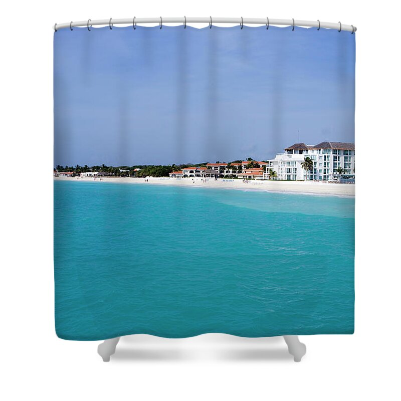 Scenics Shower Curtain featuring the photograph Turquoise Caribbean Sea And Pristine by Holger Leue