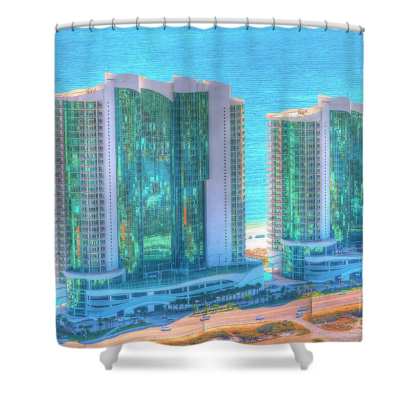 Turquoise Place Shower Curtain featuring the photograph Turquoise Place by Gulf Coast Aerials -