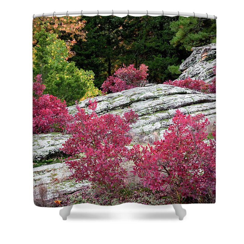 Petit Jean Shower Curtain featuring the photograph Turtle Rocks by James Barber