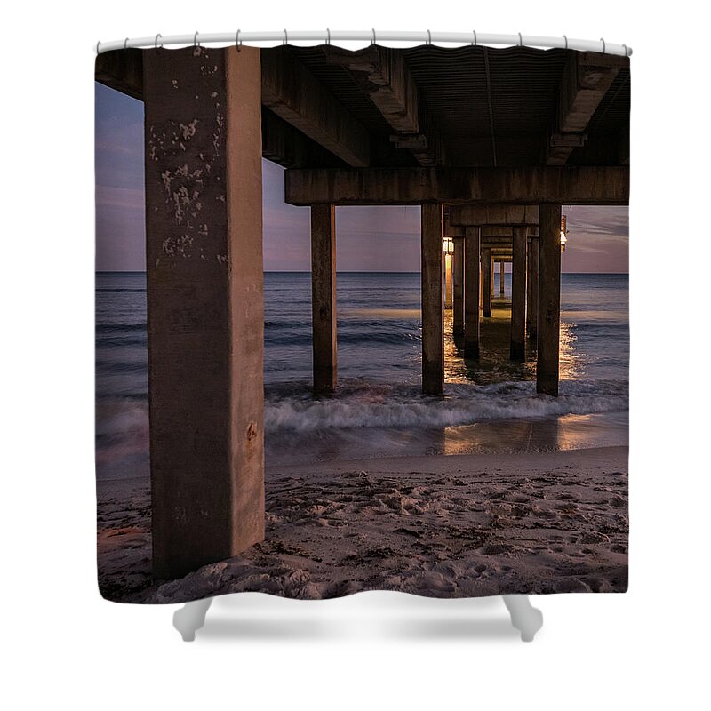 Alabama Shower Curtain featuring the photograph Twilight at the Pier by Jean Noren
