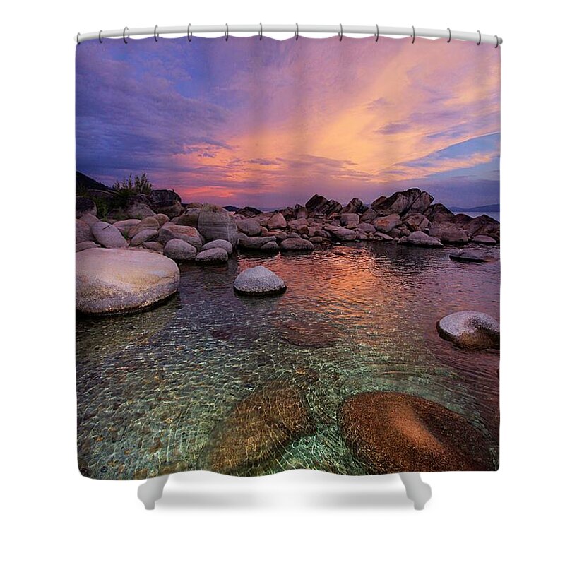 Lake Tahoe Shower Curtain featuring the photograph Twilight Canvas by Sean Sarsfield