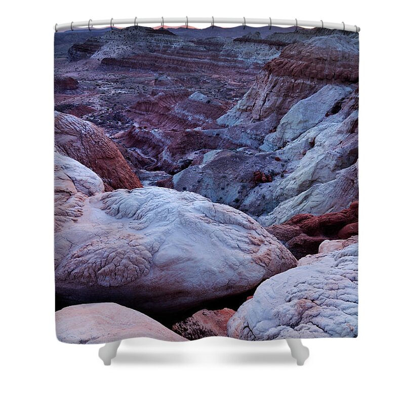 Scenics Shower Curtain featuring the photograph Twilight Landscape At Paria Rimrocks by Rezus