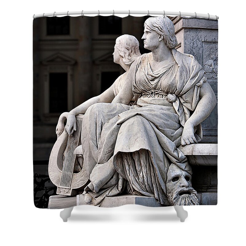 Endre Shower Curtain featuring the photograph Two Muses by Endre Balogh
