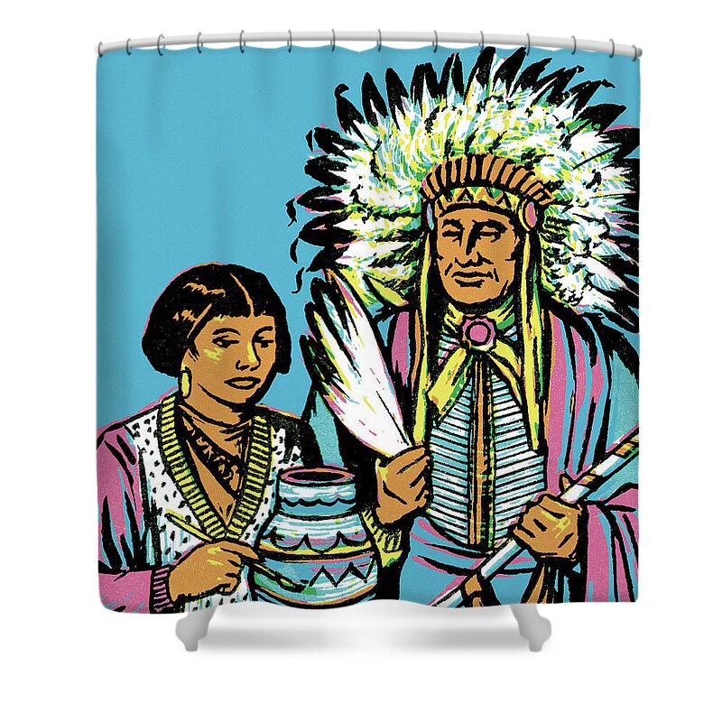 Native American Pottery Shower Curtains