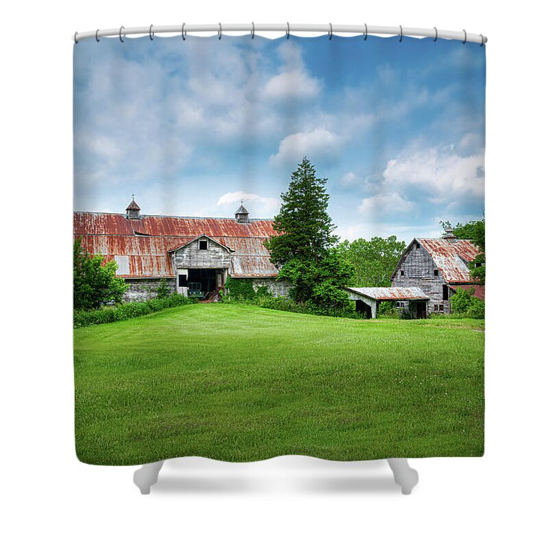Ohio Shower Curtain featuring the photograph Two Old Barns by Tom Mc Nemar