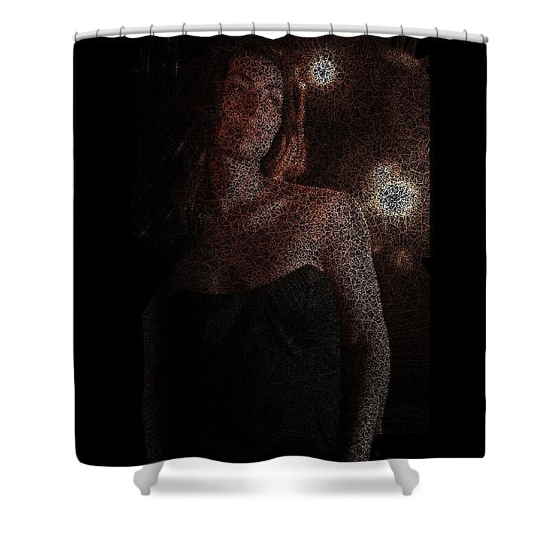 Vorotrans Shower Curtain featuring the digital art Two Suns by Stephane Poirier