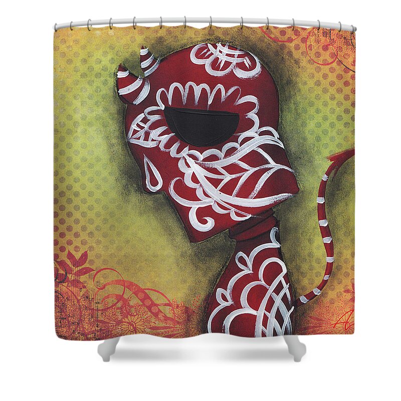 Day Of The Dead Shower Curtain featuring the painting Unburden by Abril Andrade