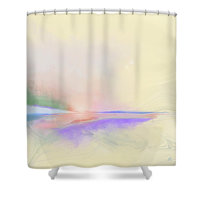 Abstract Shower Curtain featuring the digital art Unconventional by Gina Harrison