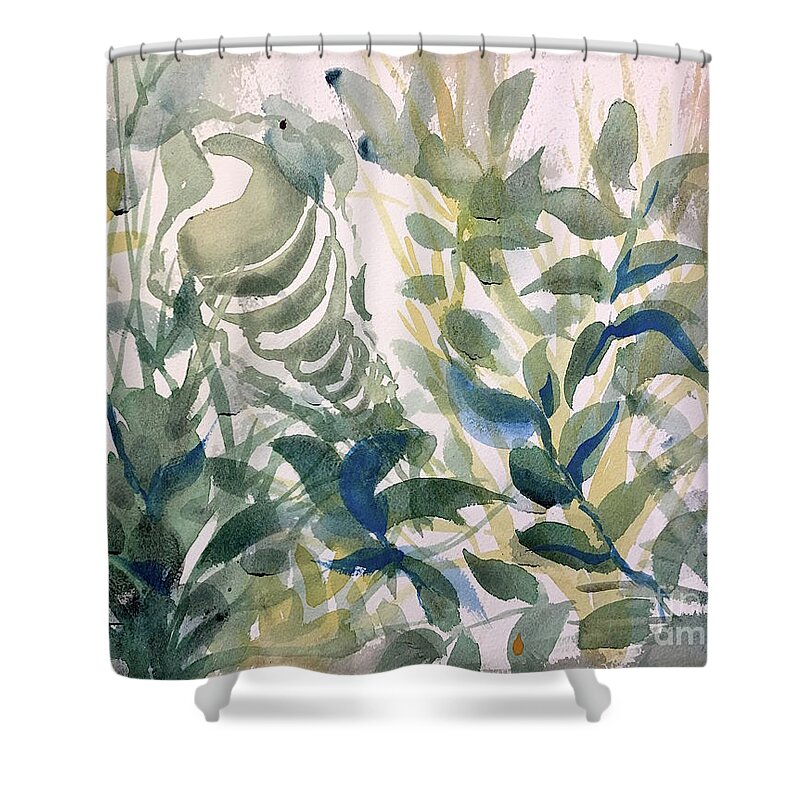 Seascape Watercolor Abstract Impressionism Abstract Landscape Ethereal Water Set Design Abstract Painting Vibrant Color Interior Design Louisiana Artist Blooming Gift Shower Curtain featuring the painting Under Sea by Francelle Theriot