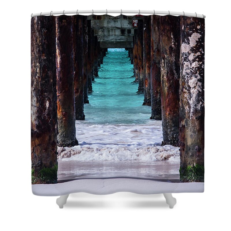Pier Shower Curtain featuring the photograph Under the Pier by Stuart Manning