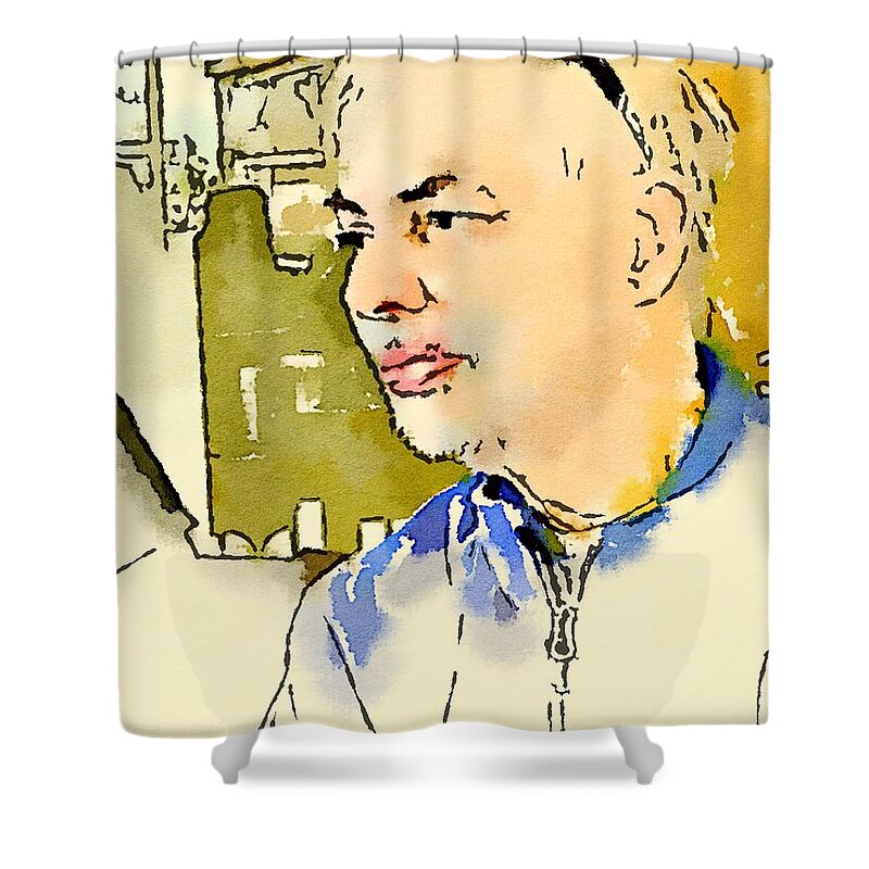 Photoshop Shower Curtain featuring the digital art Unfinished business by Steve Glines