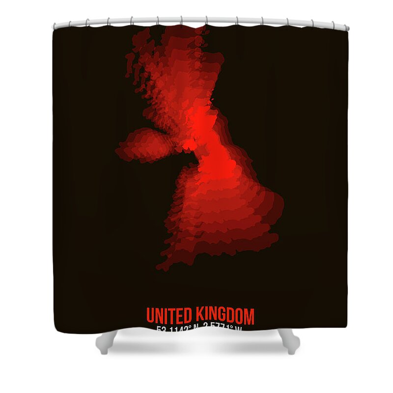  Shower Curtain featuring the pyrography United Kingdom Radiant Map 1 by Naxart Studio