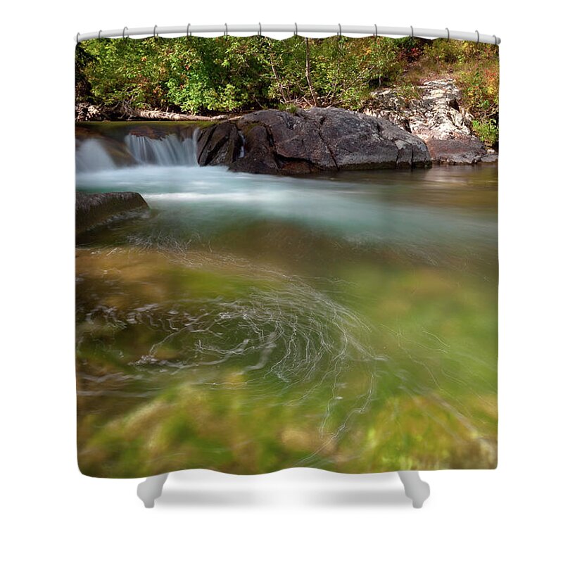 Tranquility Shower Curtain featuring the photograph Unnamed Falls And Swirling Bubbles by J. Andruckow