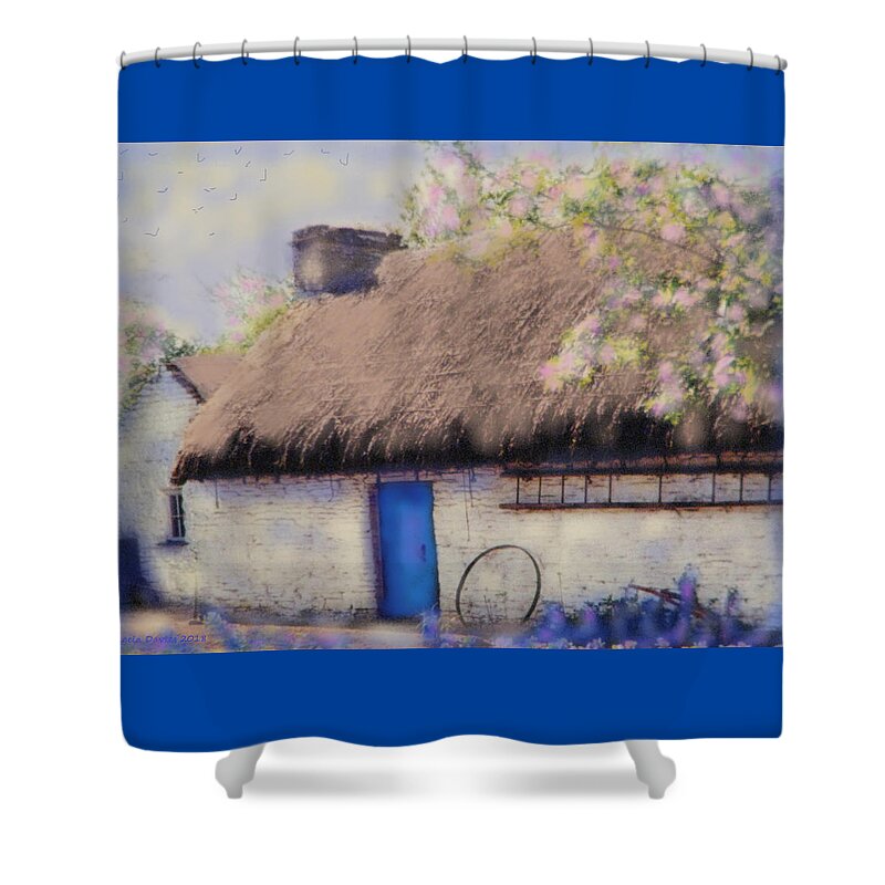 Cottage Shower Curtain featuring the digital art Until We Meet Again by Angela Davies