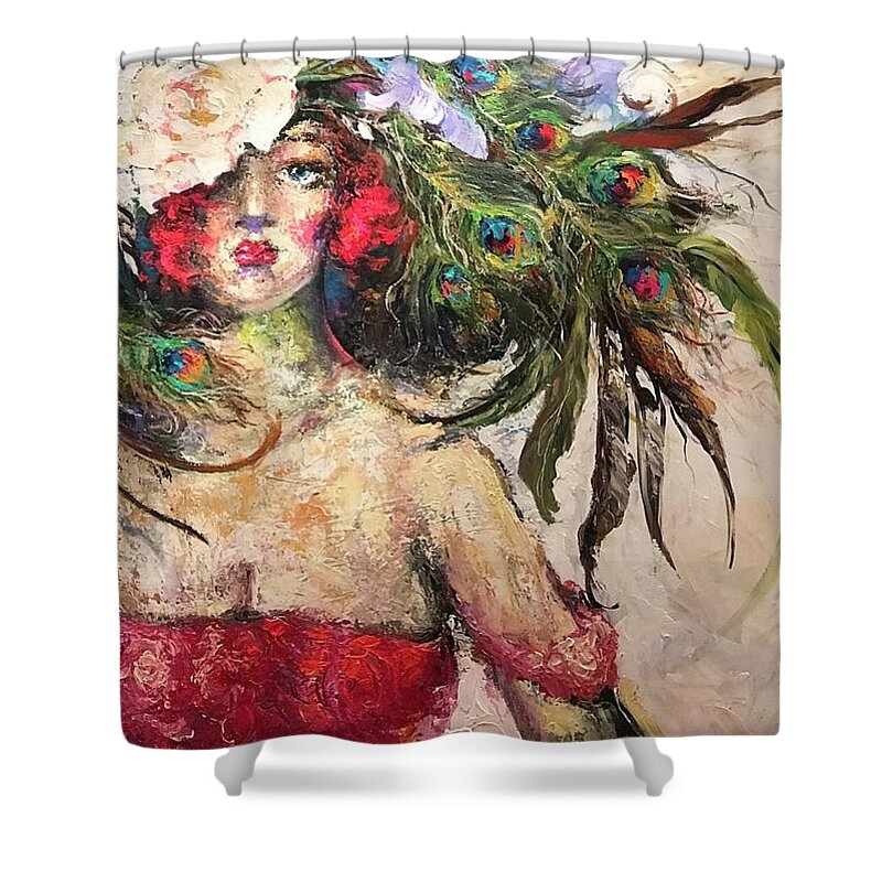 Hats Shower Curtain featuring the painting Untitled by Heather Roddy