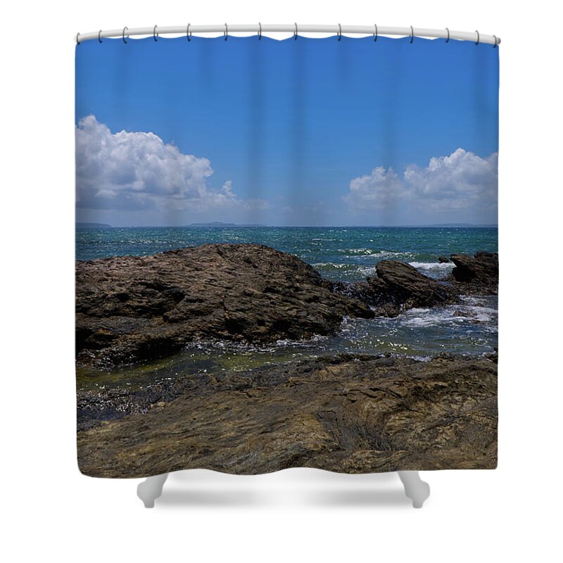 Low Tide Shower Curtain featuring the photograph Unyeilding by Eric Hafner