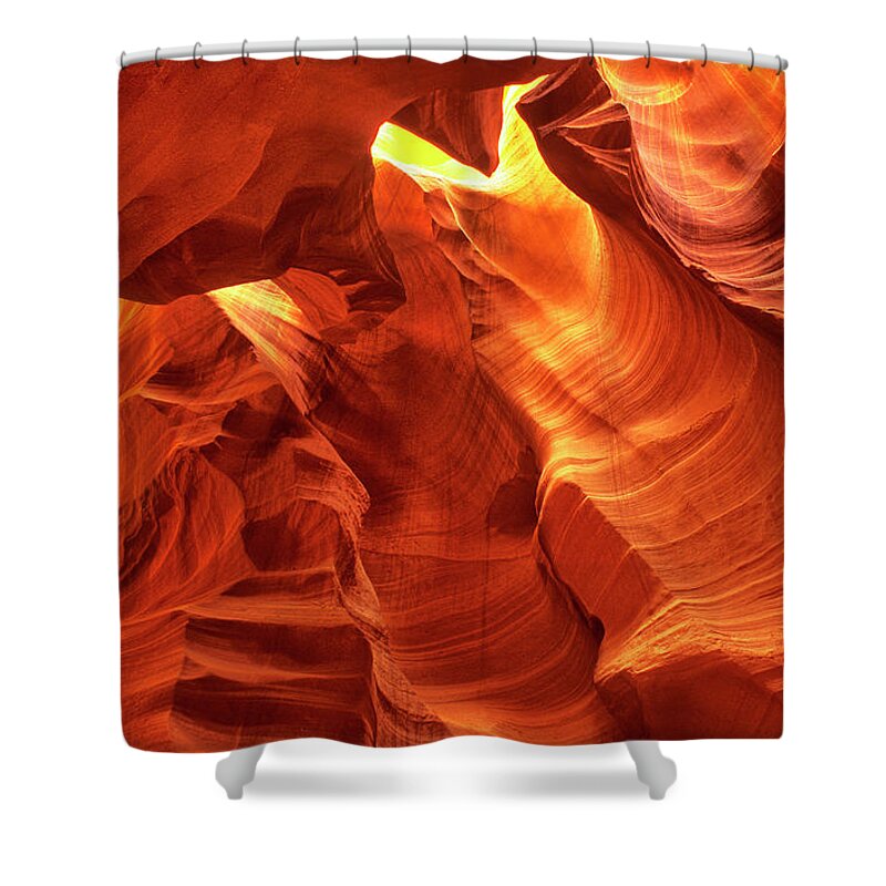 Dave Welling Shower Curtain featuring the photograph Upper Antelope Or Corkscrew Slot Canyon Arizona by Dave Welling