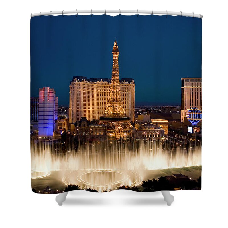 Spray Shower Curtain featuring the photograph Usa, Las Vegas, Nevada, View Of by Karl Weatherly