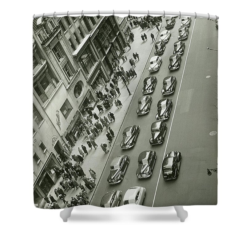 Pedestrian Shower Curtain featuring the photograph Usa, New York, New York City, Elevated by George Marks