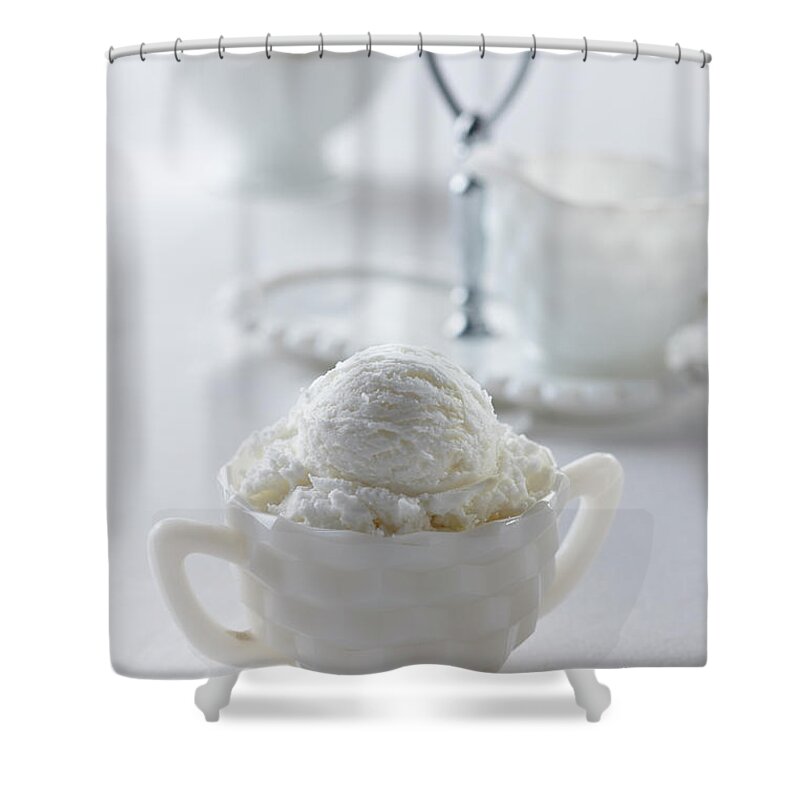 Temptation Shower Curtain featuring the photograph Vanilla Ice Cream by Lew Robertson