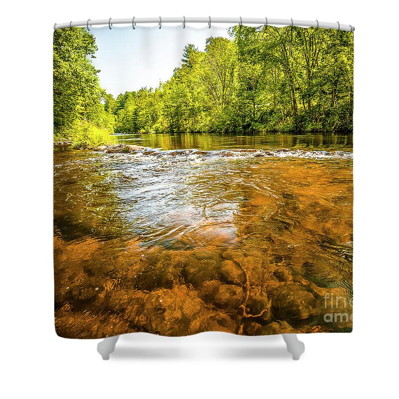 Farmingtion River Shower Curtain featuring the photograph Van's Pool by Tom Cameron