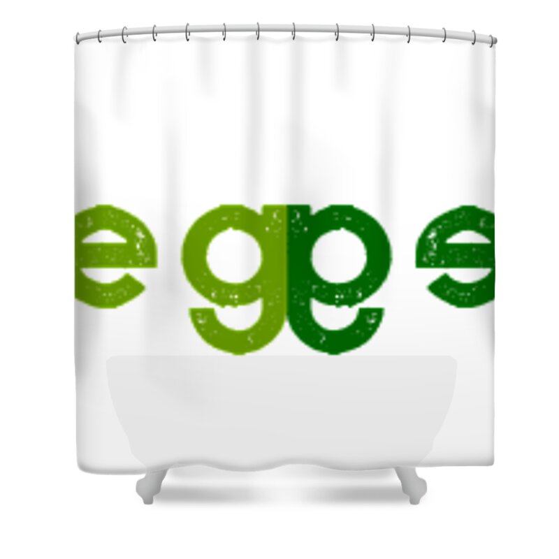  Shower Curtain featuring the drawing VEG end to end - two greens by Charlie Szoradi