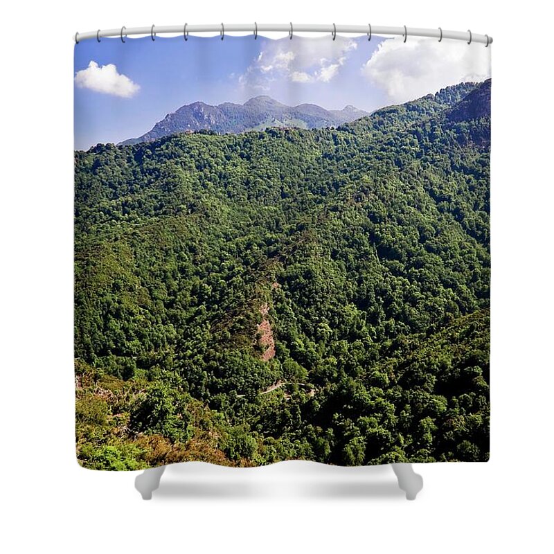Scenics Shower Curtain featuring the photograph Vegetated Mountains In Eastern Corsica by Fcremona