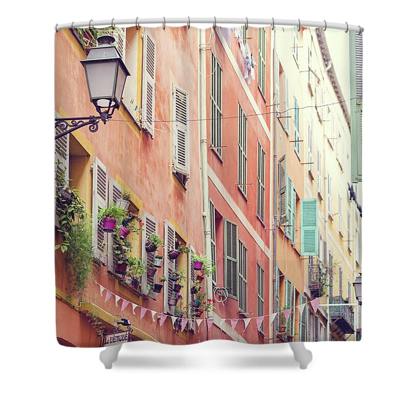 Old Town Nice France Wall Art Shower Curtain featuring the photograph Vieux Nice - Nice, France by Melanie Alexandra Price
