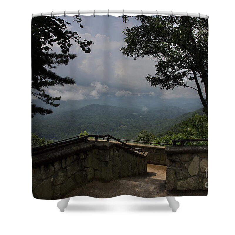 Smoky Mountains Shower Curtain featuring the photograph View From Above by Mike Eingle