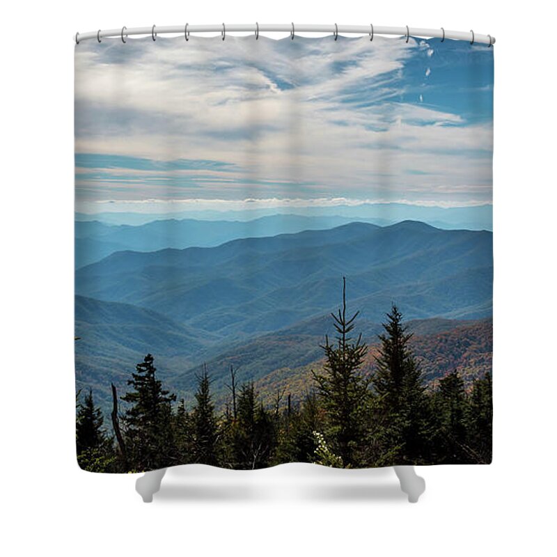 Smoky Shower Curtain featuring the photograph View from Clingman's Dome by Susie Weaver