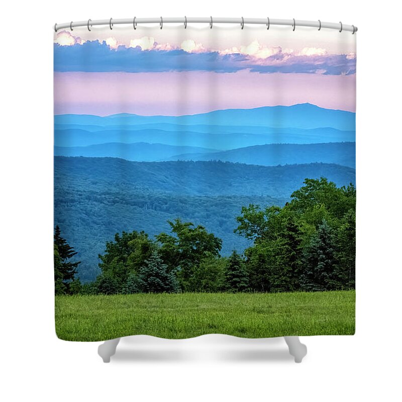 Bellows Falls Vermont Shower Curtain featuring the photograph View From Cooper Hill by Tom Singleton