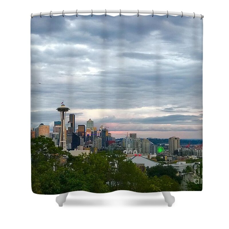 Queen Anne Shower Curtain featuring the photograph View from Queen Anne, by Suzanne Lorenz