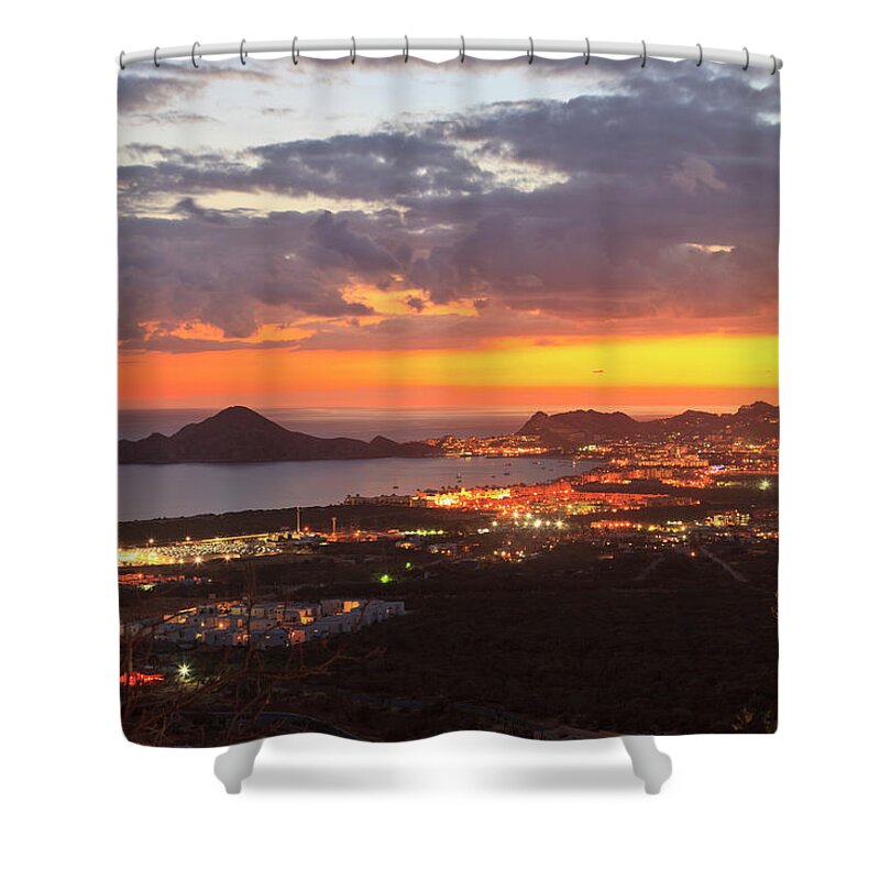 Scenics Shower Curtain featuring the photograph View Of Cabo San Lucas And Tip Of Baja by Stuart Westmorland / Design Pics