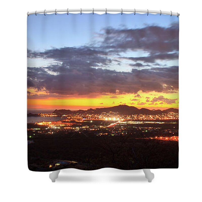 Tranquility Shower Curtain featuring the photograph View Of Cabo San Lucas At Sunset by Stuart Westmorland / Design Pics