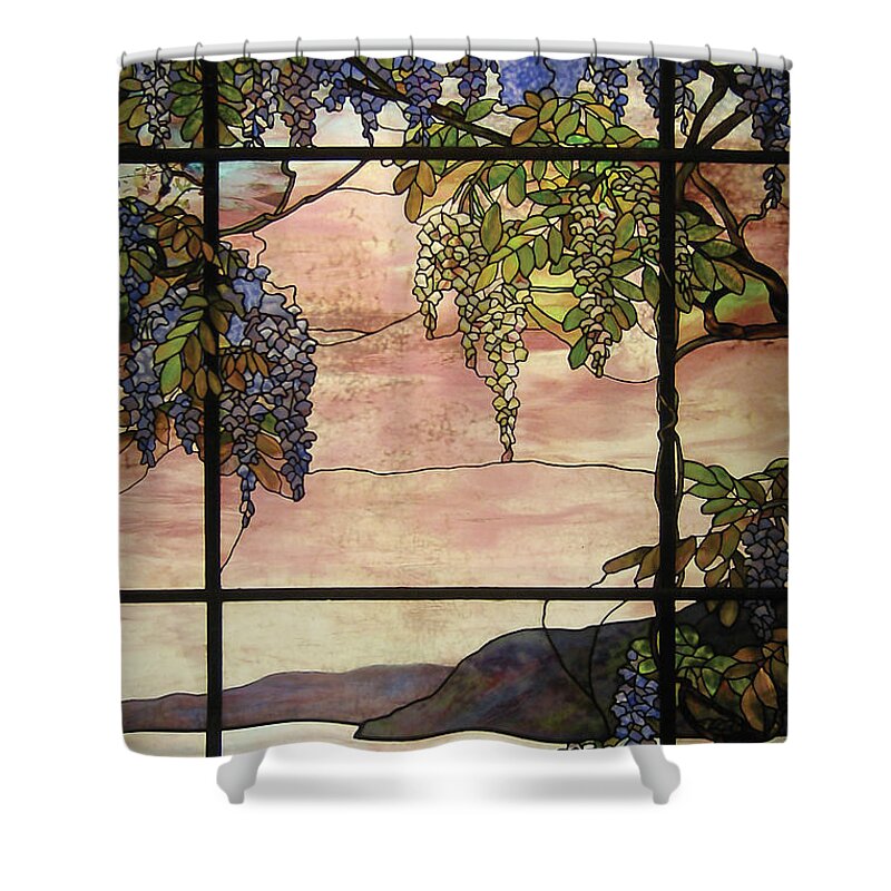 Tiffany Shower Curtain featuring the painting View of Oyster Bay by Louis Comfort Tiffany