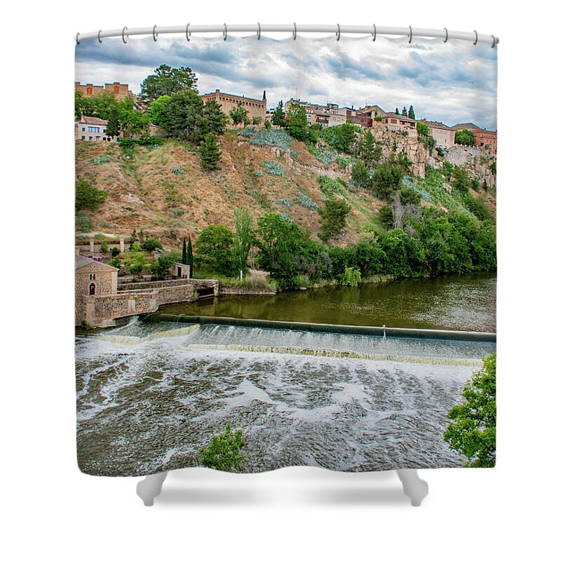 Iberian Peninsula Shower Curtain featuring the photograph View Over the Tagus River by Marcy Wielfaert