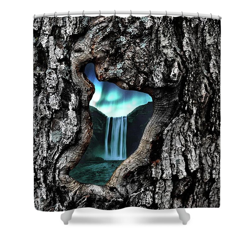 Waterfall Shower Curtain featuring the photograph View to Another World by Andrea Kollo