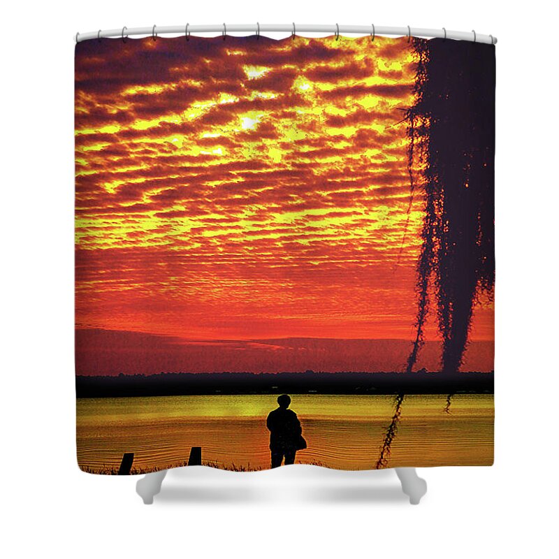 Sunrise Shower Curtain featuring the photograph Vignette version of blue starke by Jeff Kurtz