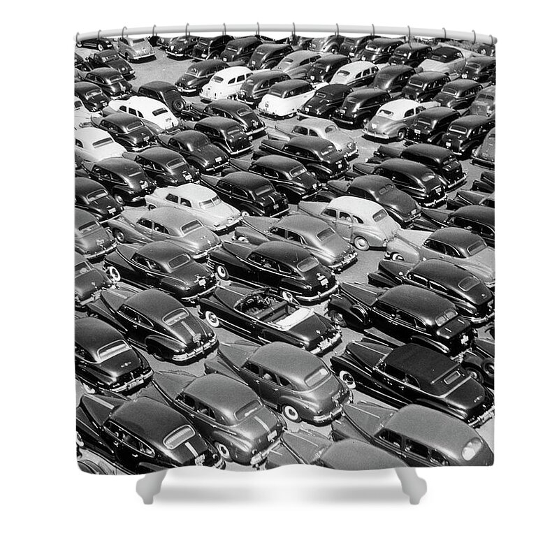 1950-1959 Shower Curtain featuring the photograph Vintage Cars by George Marks